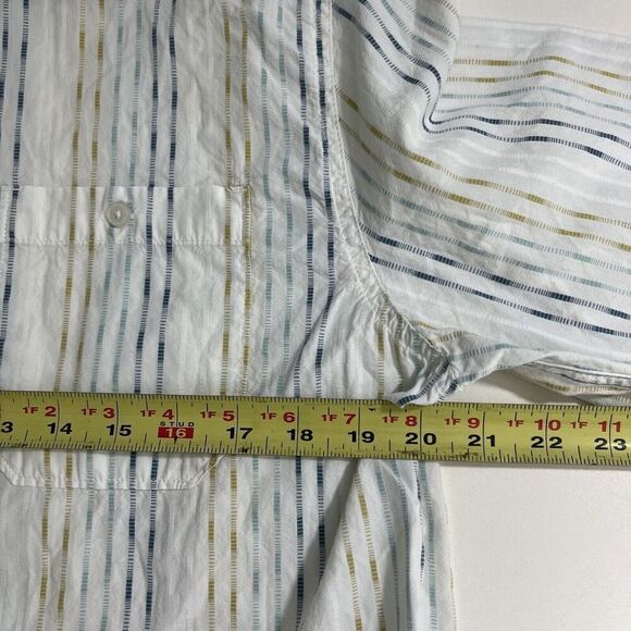 Carbon 2 Cobalt Button Down Shirt Mens M Cotton Striped Long Sleeve Pockets - Picture 5 of 7